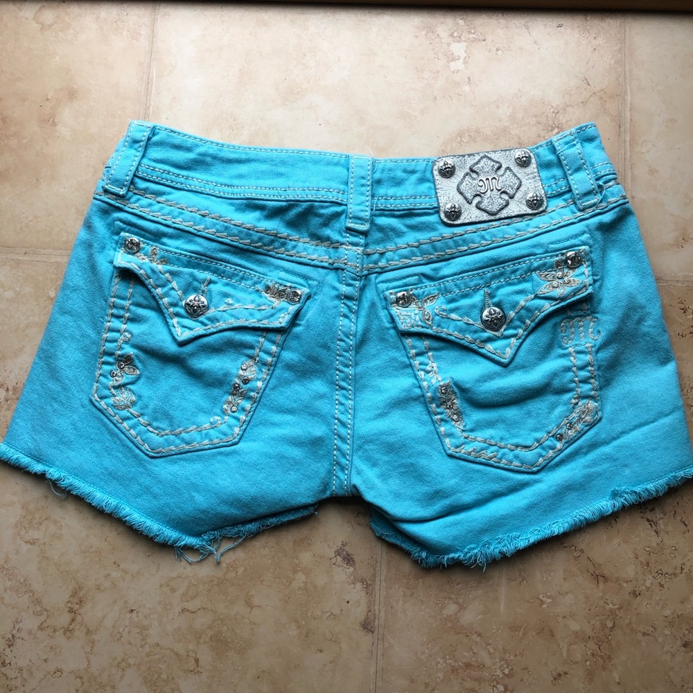 Miss Me Aqua Shorts